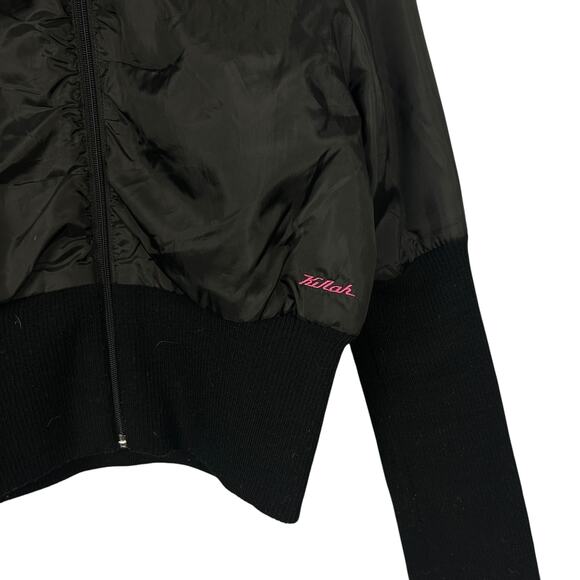 Killa by Miss Sixty Black Nylon 90s Cropped Collared Front Zip Jacket M - Picture 7 of 8